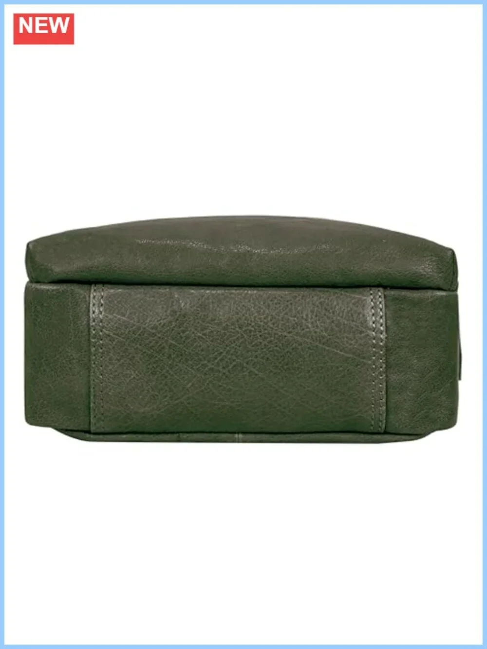 Washed Leather Crossbody Bag with 3 Zippered Compartments